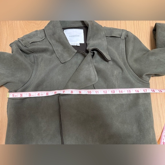 Anthropologie Harley Faux Suede Trench Coat – Olive Green – Size XS - Picture 8 of 9